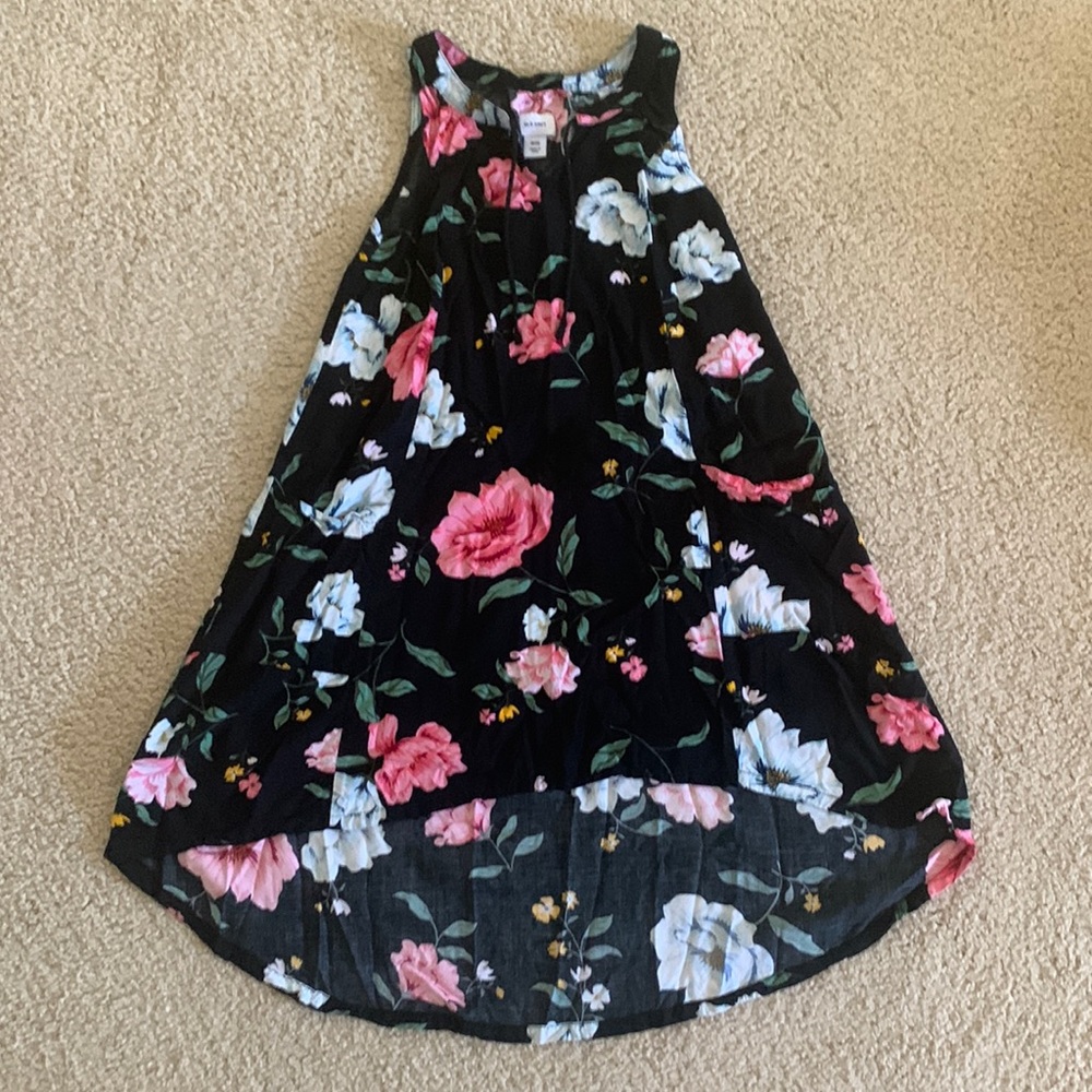 Old Navy Black With Flower Print Dress